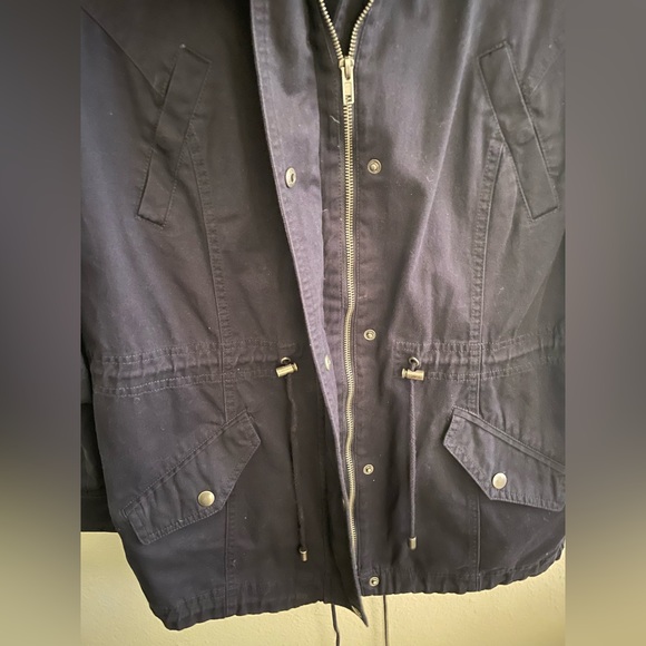 Style & Co Blue Twill Jacket Hooded Coat - Picture 6 of 6